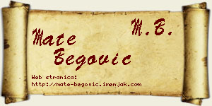 Mate Begović vizit kartica